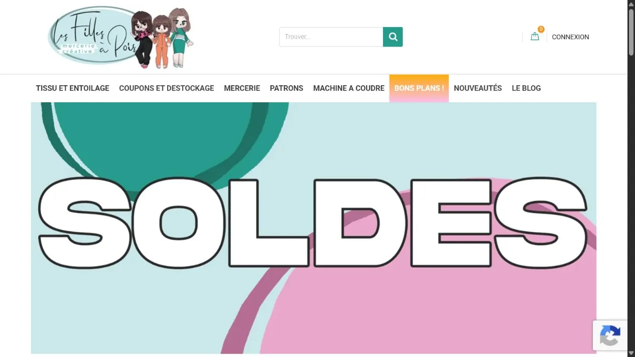 Version ordinateur du site Les Filles à Pois