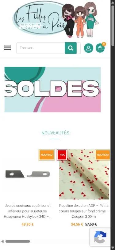 Version mobile du site Les Filles à Pois