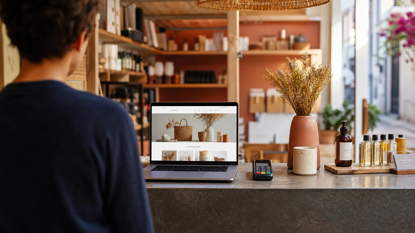 Commerce local accompagné par un site internet clair et attractif